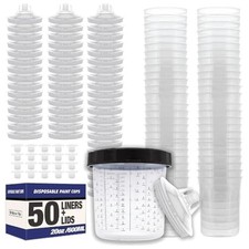 Disposable Paint Spray Cups System 190 Mic 600ml 20oz - 73806 Disposable Paint Spray Cups System 190 Mic 600ml 20oz - 73806