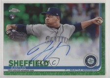2019 Topps Chrome Rookie Green Refractor 3/99 Justus Sheffield Auto RC 0pl