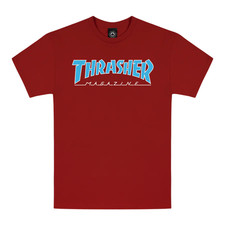 Thrasher Magazine Outlined Skate Mag Logo S/S T-Shirt Cardinal Red XXL