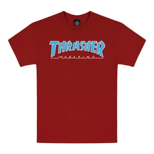 Thrasher Magazine Outlined Skate Mag Logo S/S T-Shirt Cardinal Red XXL