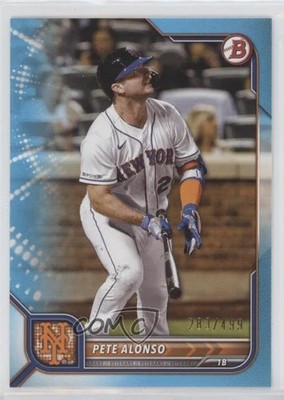 2022 Bowman Sky Blue Border 283/499 Pete Alonso #87 0vt8