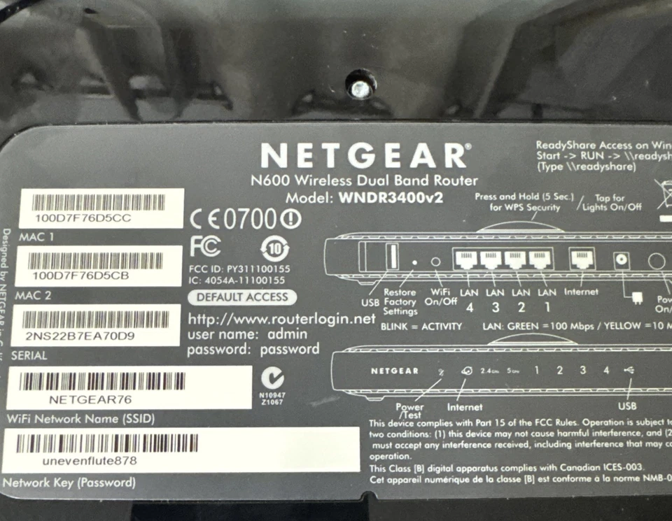Router Wi-Fi de doble banda Netgear WNDR3400 N600 Foto 2 de 4