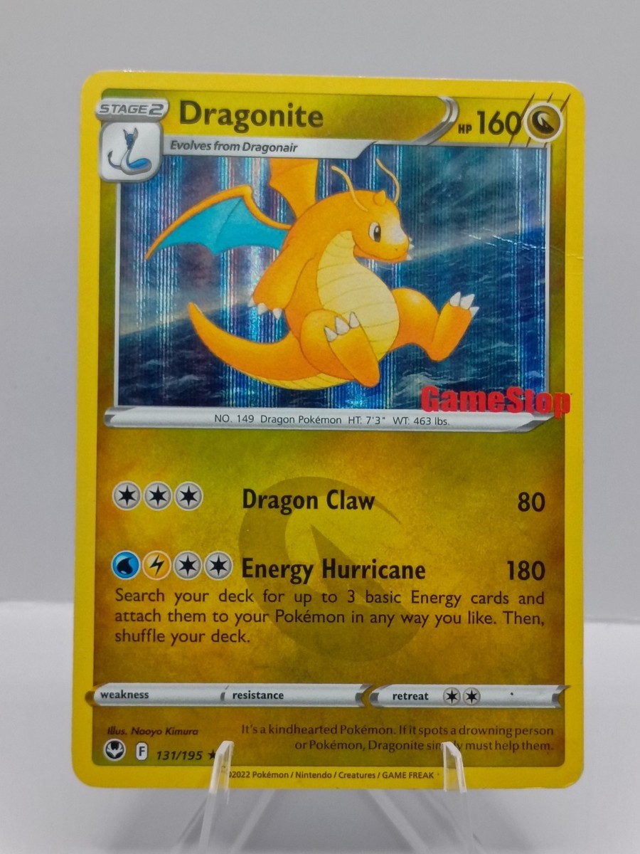 Dragonite 131/195 Gamestop Stamped Holo Promo Silver Tempest Pokemon Unsealed Dragonite 131/195 Gamestop Stamped Holo Promo Silver Tempest Pokemon Unsealed