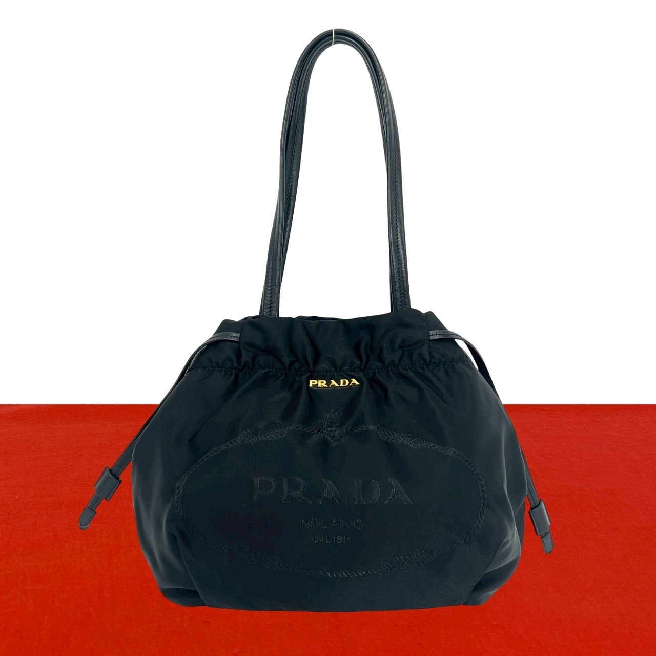 PRADA Nylon Leather Genuine Leather Fittings Rare Condition