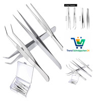 PräZisions Pinzette 14 Cm Und 12 Cm Edelstahl Set 4 StüCk