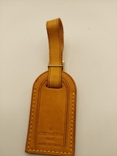 Authentic LOUIS VUITTON Vachetta Leather Luggage Tag