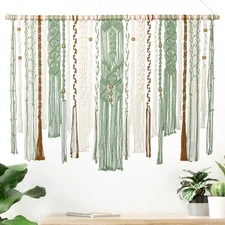 MEIVINES Macrame Wall Hanging Large Wall Art Handmade Woven Tapestry Boho 