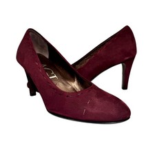 AGL Burgundy Suede Pumps w decorative stitching size 37.5 US/7 Lk Nw!!