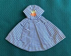 Vintage Barbie Navy Blue and White Stripe Dress from Cotton Casual #912