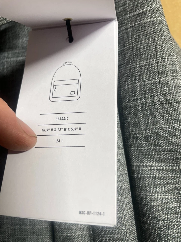 Mochila Herschel, clásica 24,0 L Raven Crosshatch Foto 4 de 4