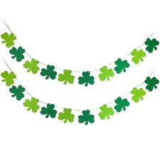 St. Patrick's Day Decorations Felt Shamrock Clover 20 Piece Set, Green