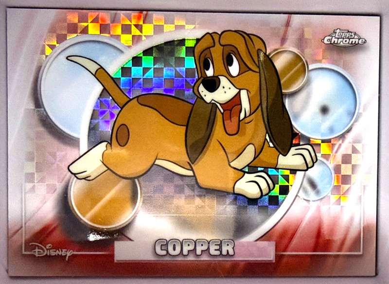 2026 Topps Chrome Disney Copper #46 Fox and the Hound X-Fractor Refractor Card