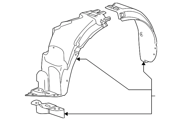 正品通用汽车乘客侧前轮房衬里带螺母和铆钉 95238349 — 第 2/3 张图片