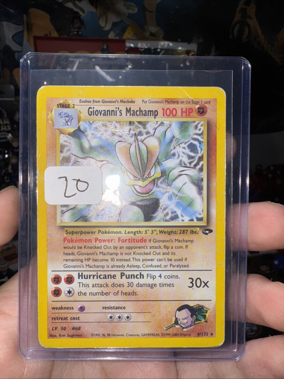 1995 Pokémon Giovanni's Machamp 6/132 Gym Challenge Holo