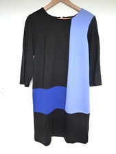 PHASE EIGHT black cobalt blue azure blue FITTED COLOUR BLOCK CINDY dress Size 14