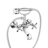 Bad Wannen Armatur Badewanne Wasserhahn Wand Mischbatterie Zweigriff Serie Retro