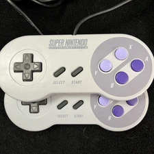 Lot of 2 SNES Super Nintendo Original Controller OEM SNS-005 Tested Cable Damage