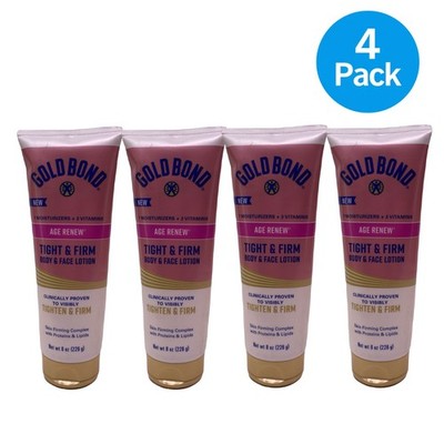 Gold Bond Age Renew Tight & Firm Body Face Lotion 8 Oz 4 Pack New
