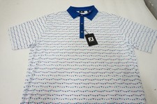 FootJoy Flag Banner Print Lisle Polo Mens Size Large White 1009A 01229009 New