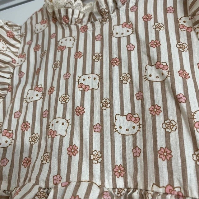 Hello Kitty на Sanrio розовый в полоску с оборками молнии платье для девочки размер 5T - Изображение 3 из 4