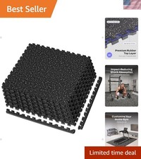Durable Heavy-Duty Gym Flooring: 24 Sq Ft Interlocking Tiles for Home Fitness