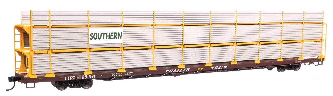 H0 Walthers Southern 89' Flatcar Auto Rack Goods Wagon 8321 Neu