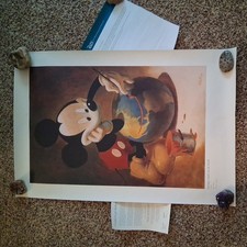 Disney D23  Lithograph Putting a Smile On the World Print Minty!