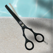 6.5" Premium Black Hair Hair Thinning Shears W/ Tension Knob and Finger Rest
