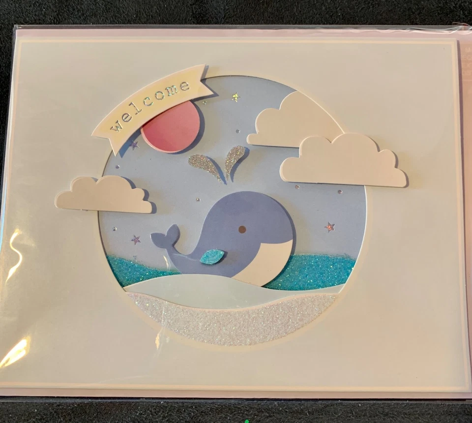 New Baby Card! Adorable 3D Baby Whale Congratulations! - Image 4 of 4