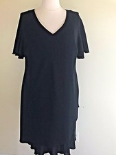 S.L. FASHION  Plus Size 24W Black S/S Lined Tier  "Little Black Dress"