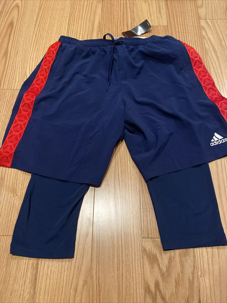 adidas Tango Men s 2 in 1 Sports Compression Shorts FP7897 Sz XL