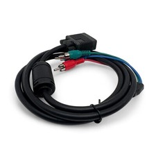 Ferrite VGA Male to TV 3 RCA Male Component AV Audio Video Adapter Cable Lead
