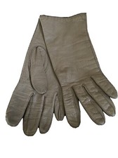 Vintage Cocoa Brown Kid Leather Gloves Silk Lined 6 1/2