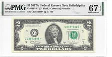 2017A* PHILADELPHIA* $2 FRN STAR (C* BLOCK) PMG 67 EPQ SUPERB GEM UNCIRCULATED