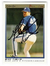 Mike Timlin Signed 1991 O-Pee-Chjee Premier Card #192 Toronto Blue Jays