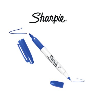 4x Sharpie Original Twin Tip Permanentmarker (feine & ultrafeine Spitzen) blau