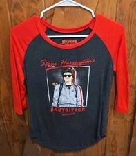Stranger Things Babysitter Steve Harrington 3/4 Length Baseball Tee Shirt S