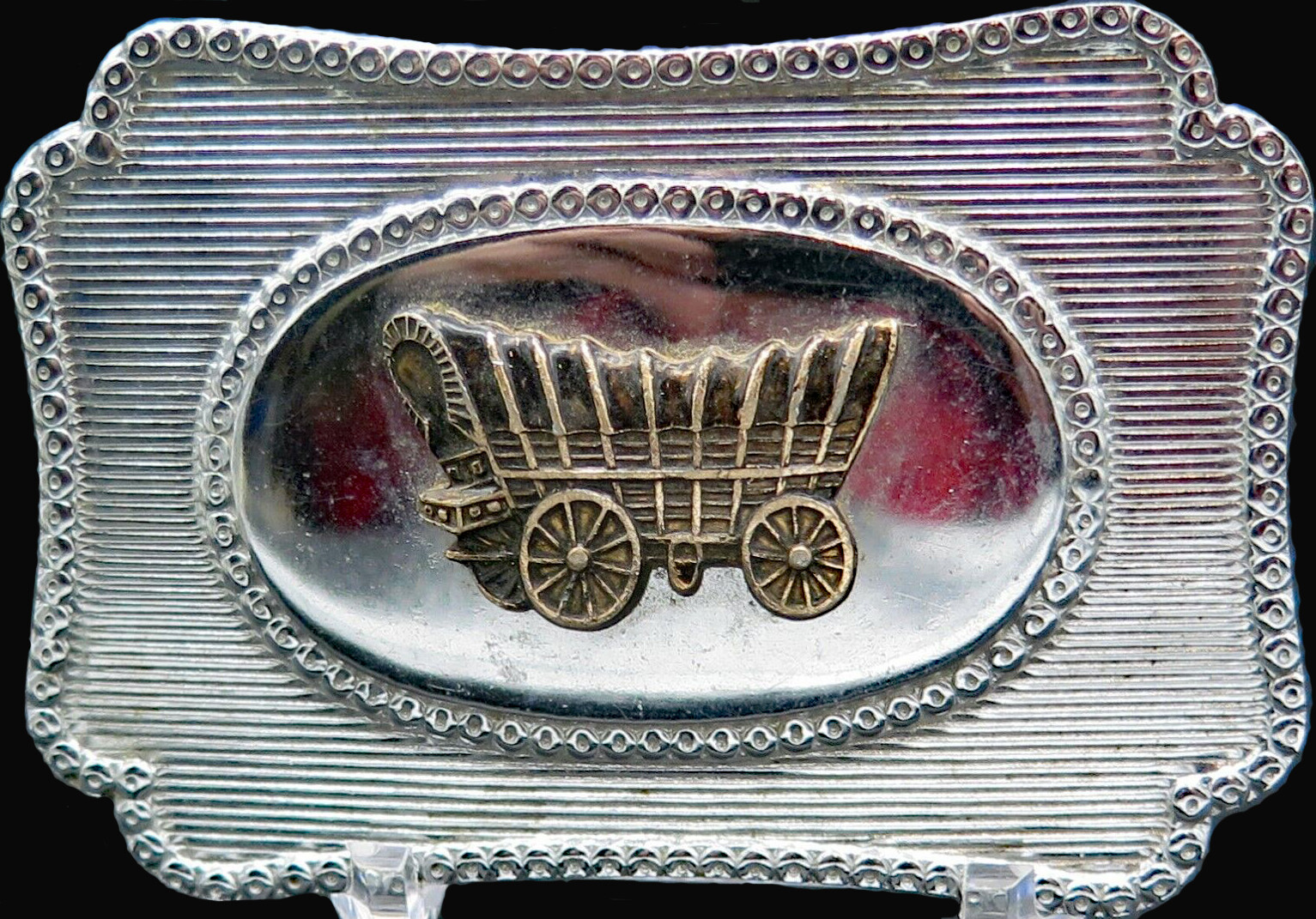 Conestoga Covered Wagon Vintage Belt Buckle Gem