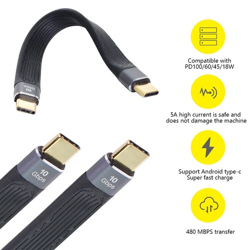 Typ-C męski na męski 3.1 Gen2 10Gbps kabel laptop notebook transfer danych zestaw przewodów - Zdjęcie 4 z 7