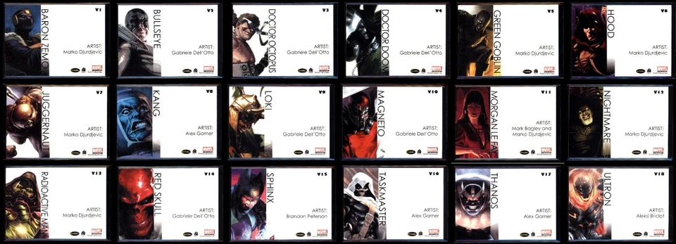 Juego de 18 cartas Rittenhouse Marvel Greatest Heroes Villains 2012 Foto 2 de 2