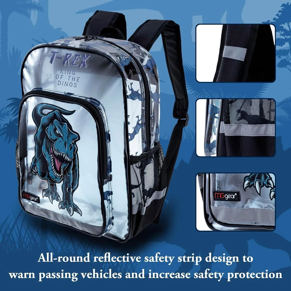 Mochila Escolar PVC Tintado Azul Transparente 16 Pulgadas, Bolsa de Libros para Adolescentes Niños Niños Foto 2 de 4