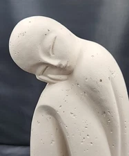 HTF JARU 1989 Chalkware Texture Minimalist Modernist Nude Female Sculpture 15" T