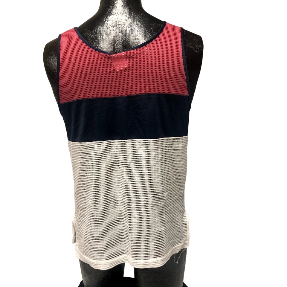 Vtg 70 80's Adidas USA TREFOIL Logo Mesh Tank Top SPELLOUT Nylon Jersey M Retro - Image 3 of 4