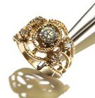 10k yellow gold .90ct I2 I1 H round diamond cluster fancy ring 5g estate 7  — photo 5