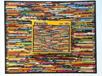 White Mountain Puzzles Hundreds Of Pencils 1000 Piece Jigsaw Complete #730S 
