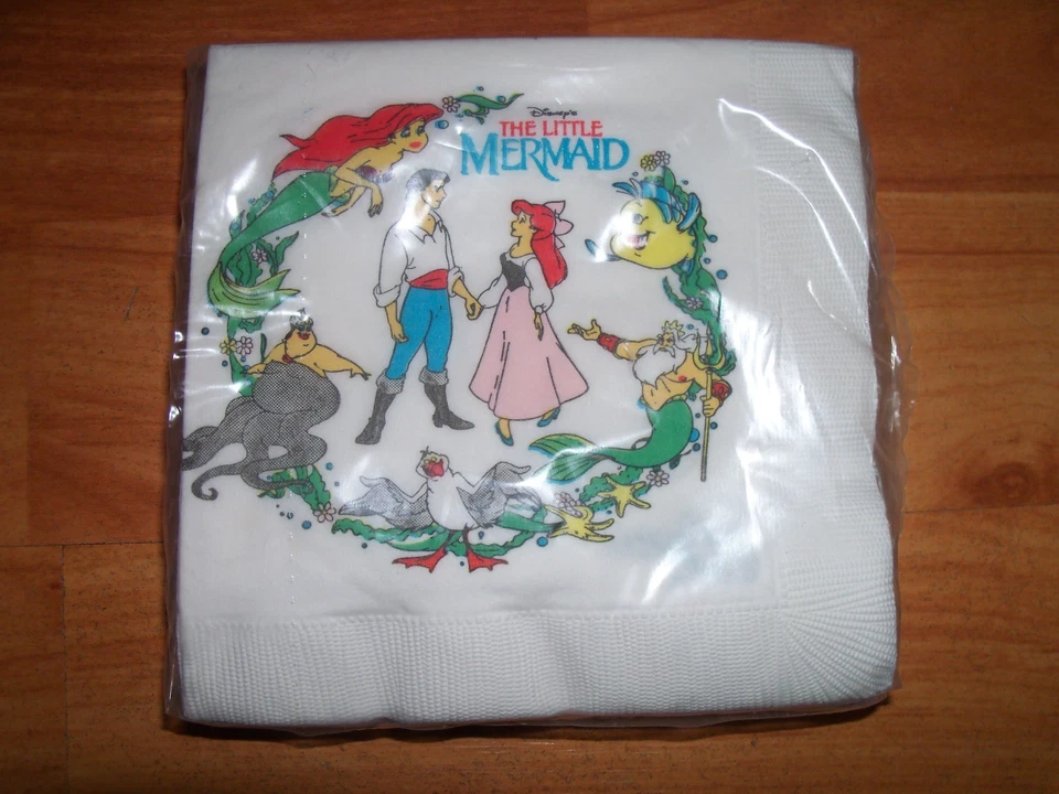 Lote de 4 suministros de fiesta de cumpleaños de Sirenita Playa Disney multicolor Nuevo de Lote Antiguo Foto 3 de 4