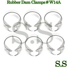 6 Endodontic Rubber Dam Clamps # W14A Dental Instrument