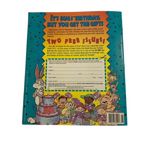 Warner Bros Happy Birthday Bugs Bunny Looney Tunes Panini 1990 Sticker Album - Picture 7 of 7