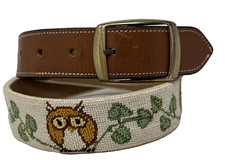 Needlepoint Belt 28 Owls