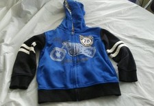 Kids Headquarters Boys 4T Outdoor Jacket Blue/Black Front Zip Hooded
